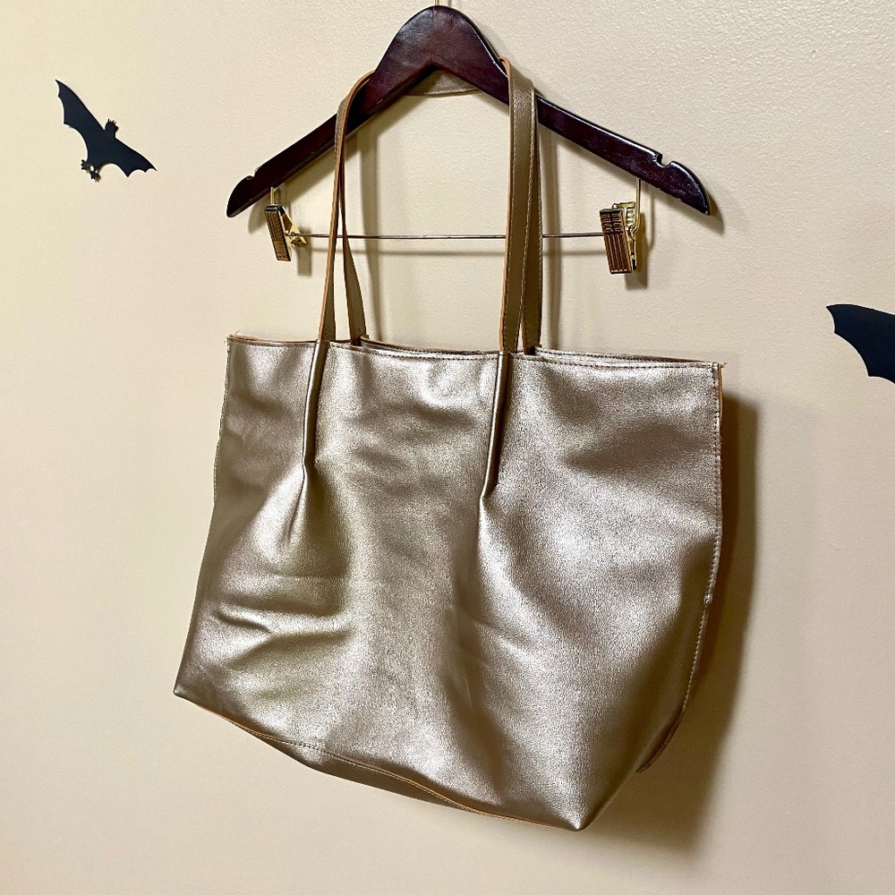 Medium Sized Gold Tote by Saks Fifth Ave